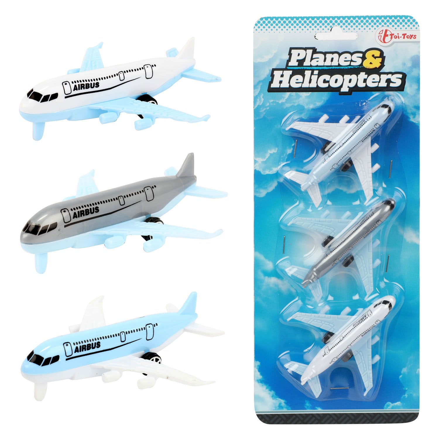 Toi-toys vehicool airbus vliegtuigen - 3st.