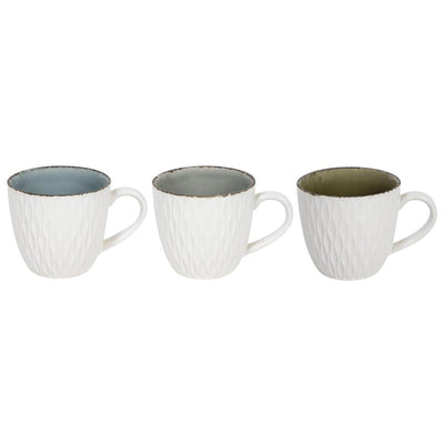 Svenska living koffiemok embossed wit crackle 350ml 6st