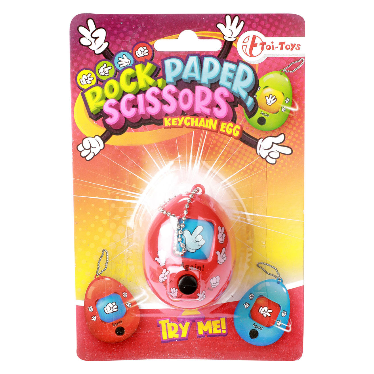 Toi-Toys Sleutelhanger Ei Steen Papier Schaar Spel