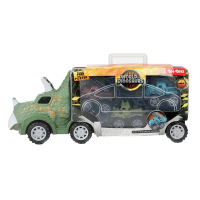 World of dinosaurs dinotruck met 3 pull-back auto's