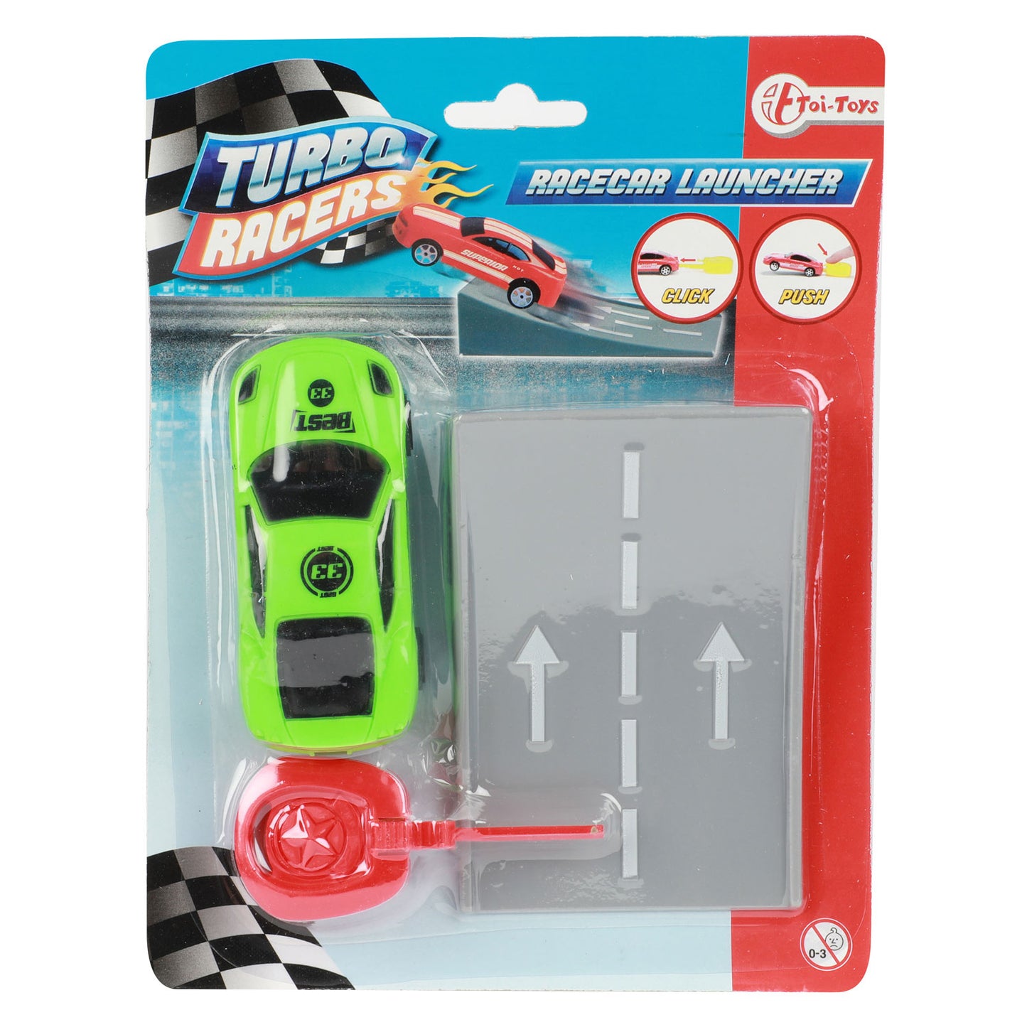 Toi-toys turbo racers afschiet rallyauto met schans