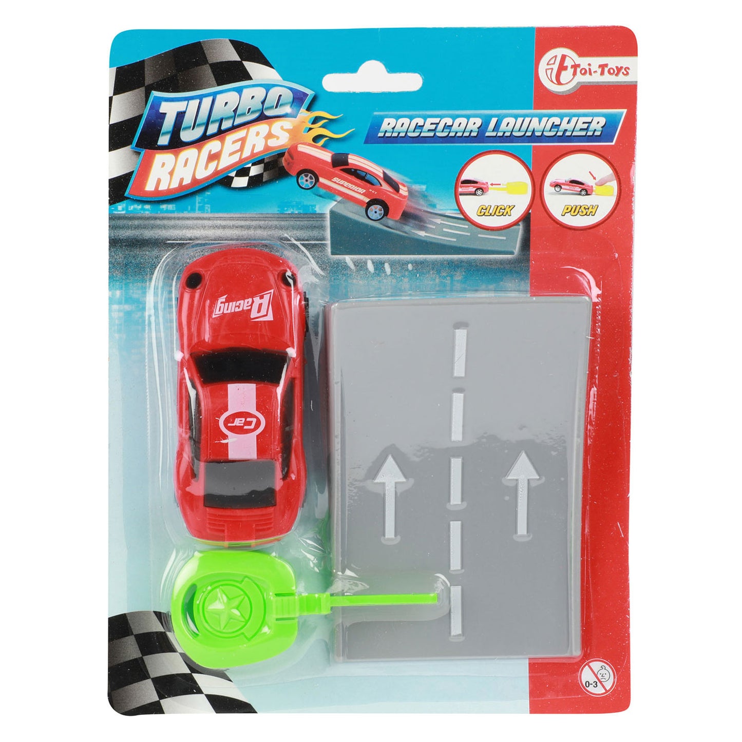 Toi-toys turbo racers afschiet rallyauto met schans