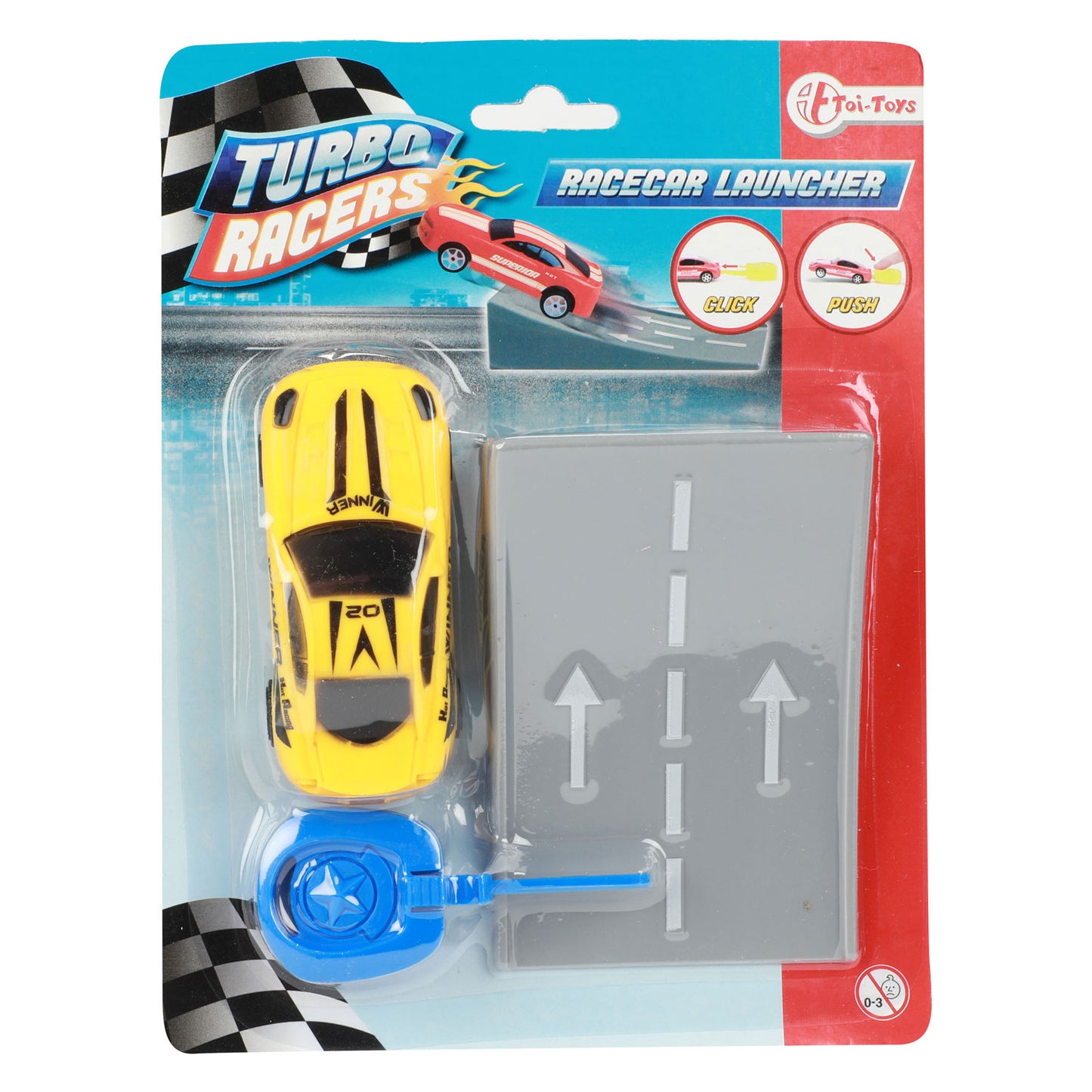 Toi-toys turbo racers afschiet rallyauto met schans