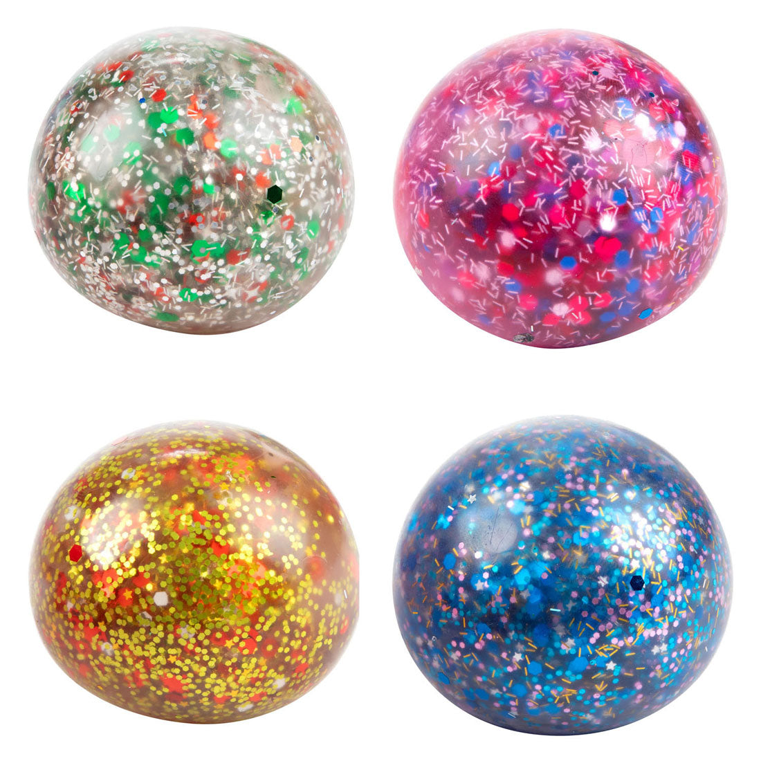 Toi-toys fun knijpbal night gevuld met glittergel, 6cm