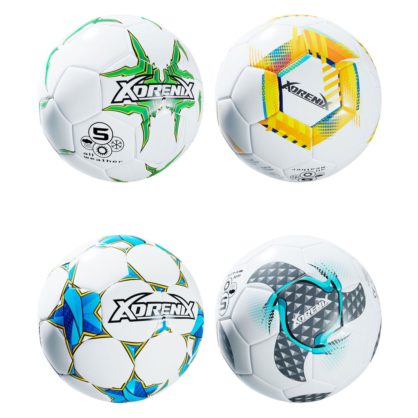 Adrenix voetbal hybrid tech 23cm - kleurrijke voetbal kunstleder.