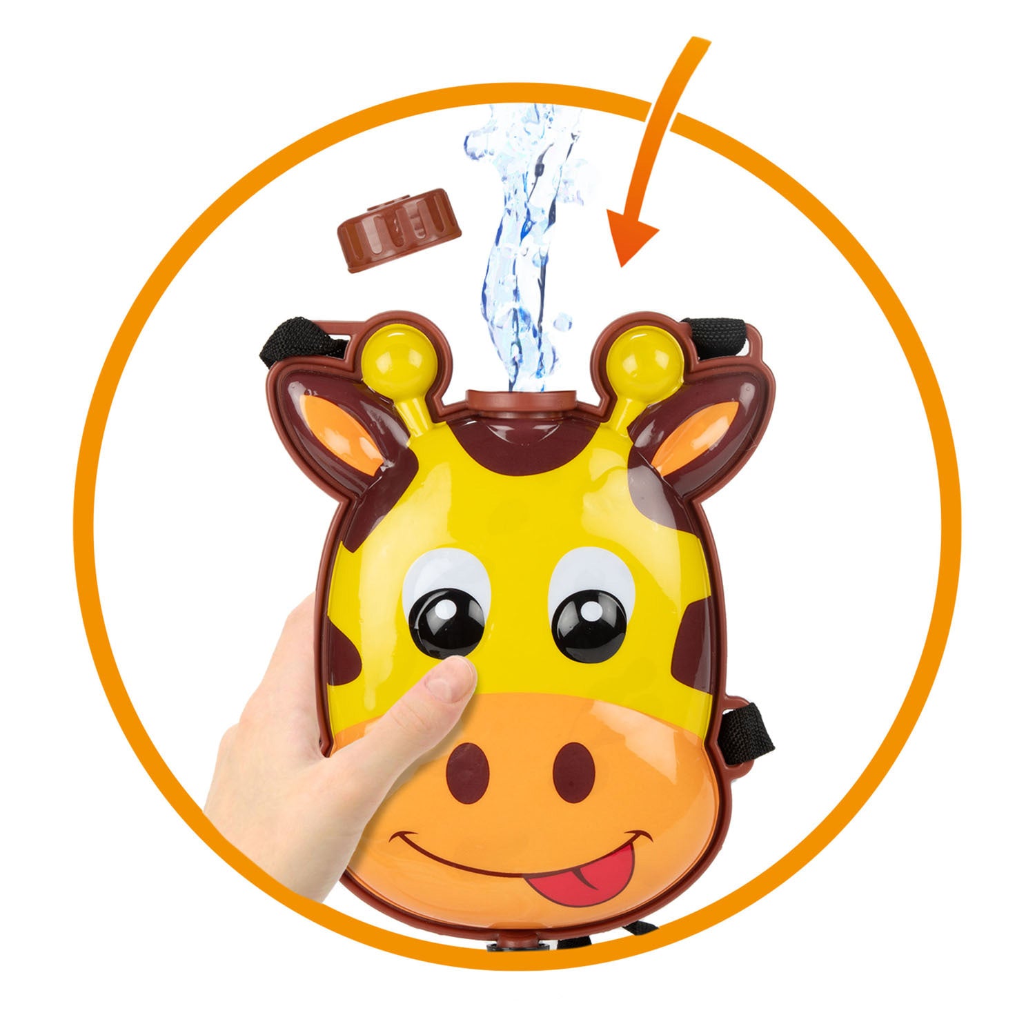 Lobbes splash waterpistool kikker met rugzak reservoir.