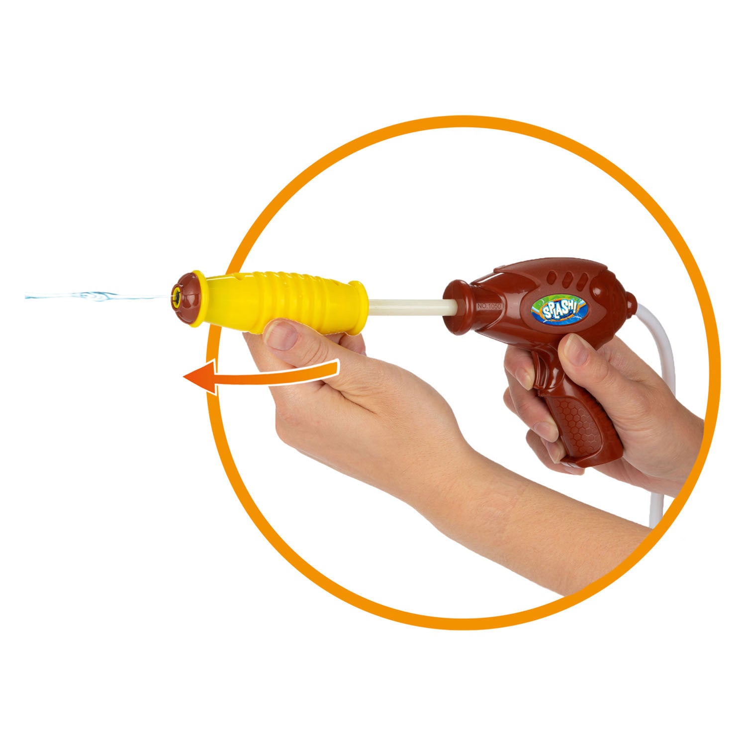 Lobbes splash waterpistool kikker met rugzak reservoir.