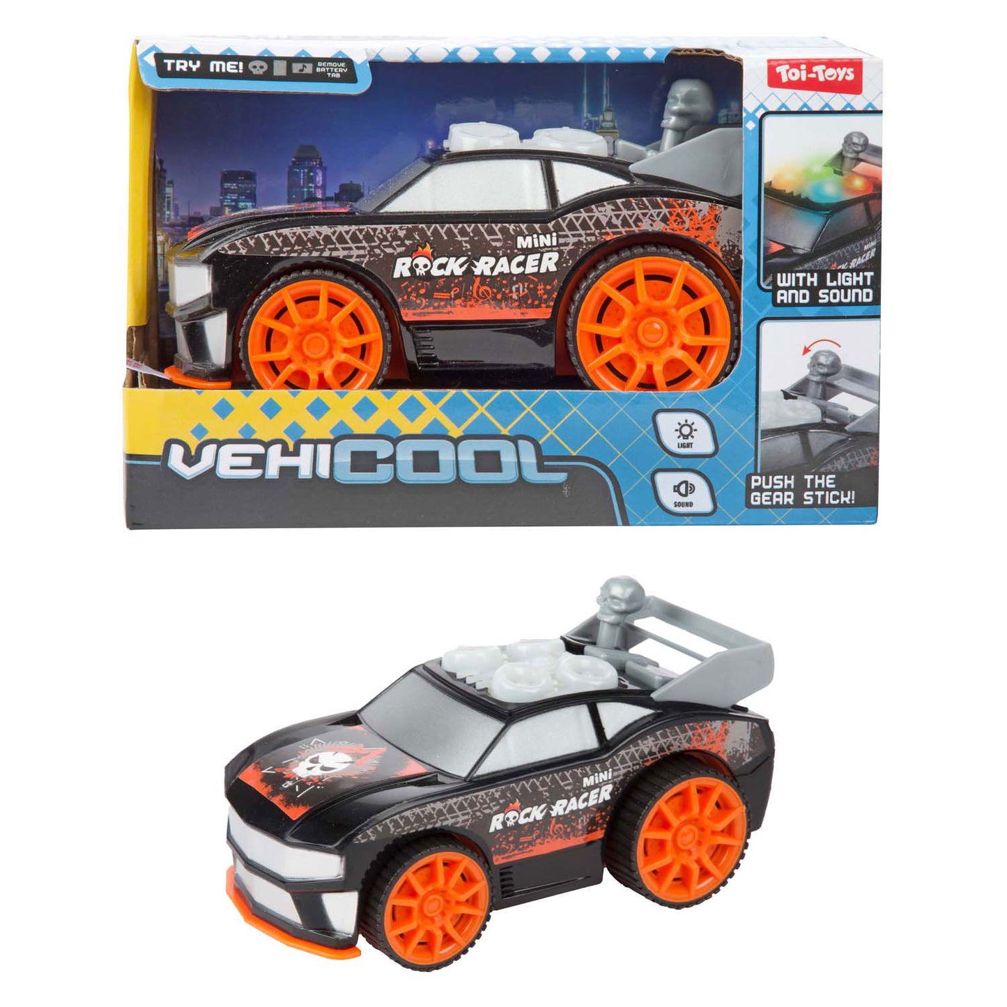Toi-toys vehicool rally raceauto 'rock racer' met licht en geluid