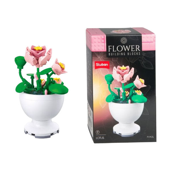 Sluban bouwstenen bloemen in post