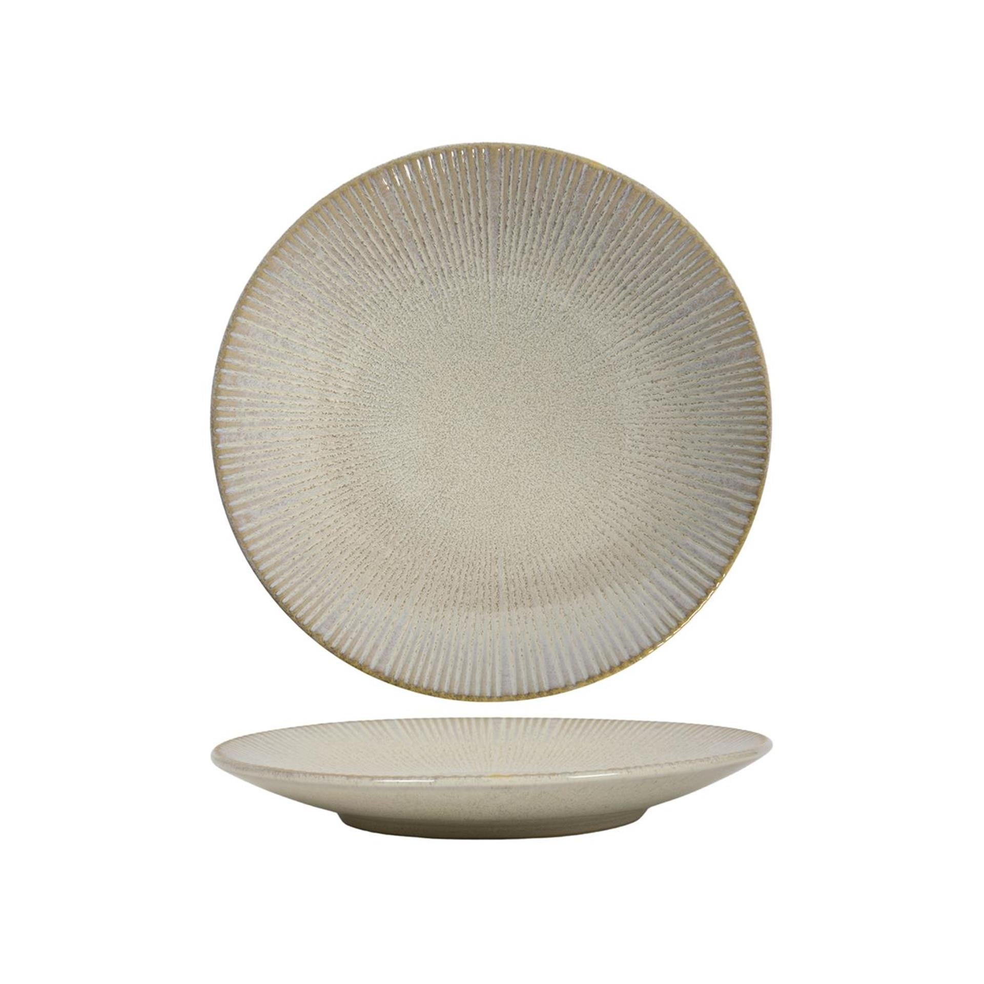 Ontbijtbord lines ocean beige ø21cm doos a 6