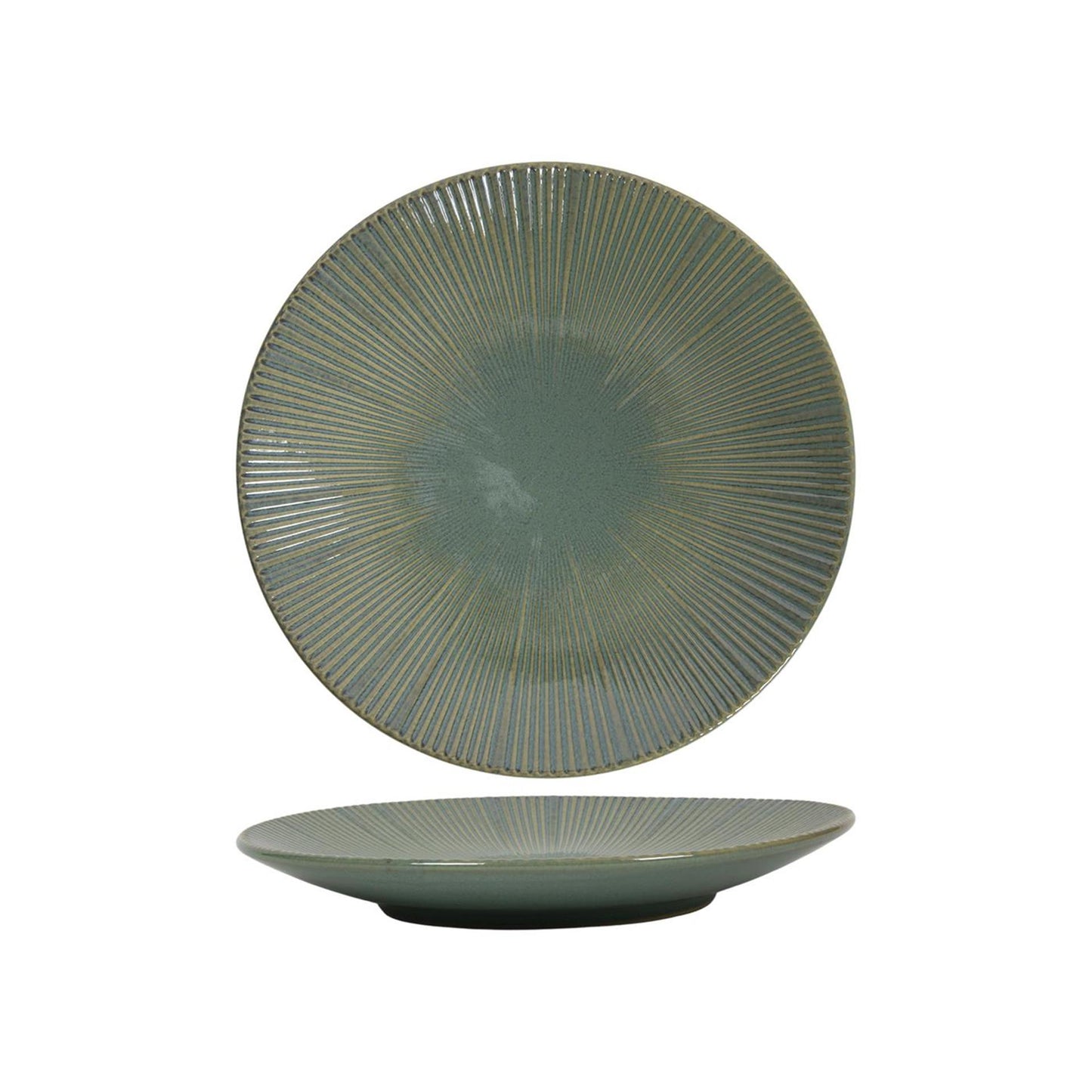 Ontbijtbord lines ocean blauw groen ø21cm doos a 6