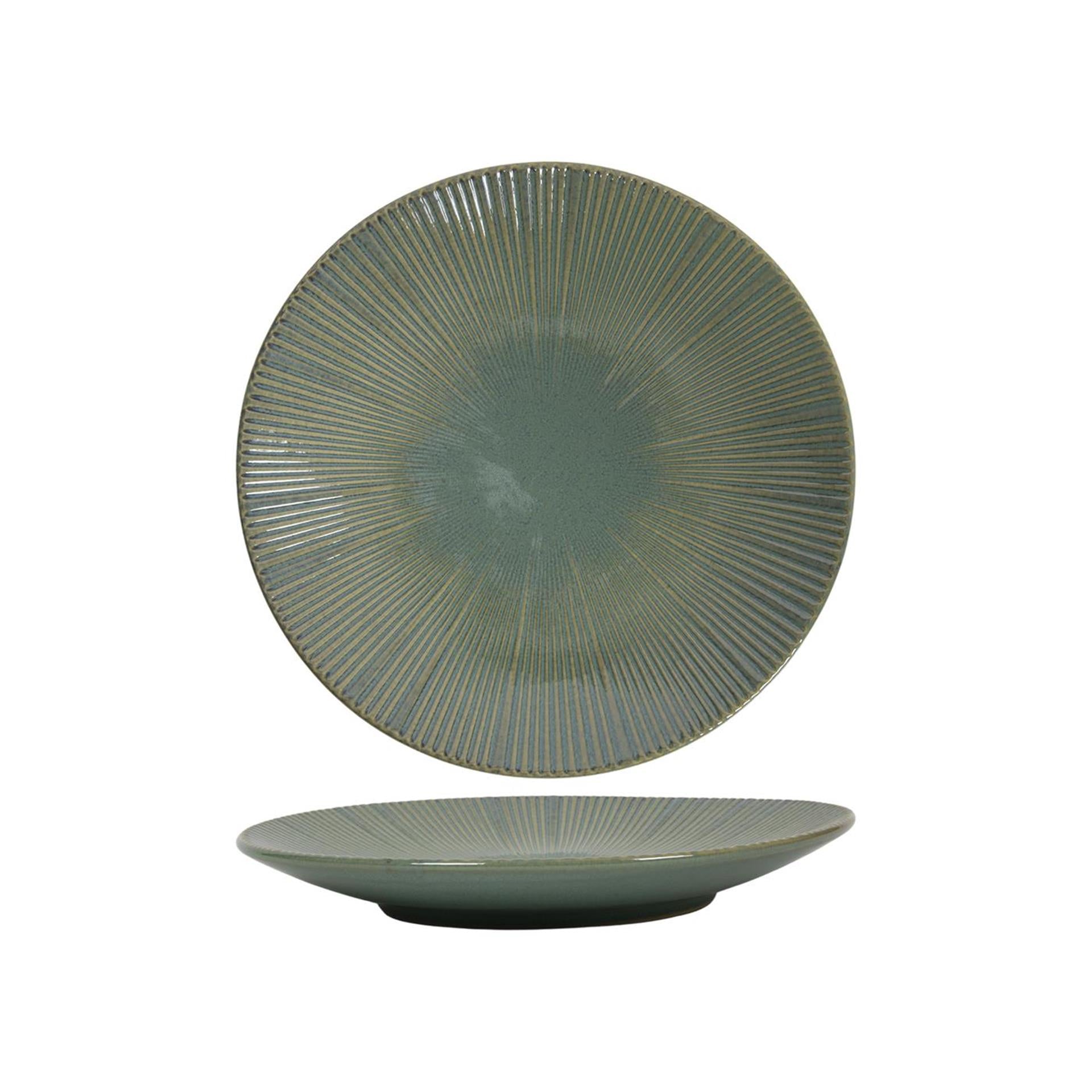 Ontbijtbord lines ocean blauw groen ø21cm doos a 6