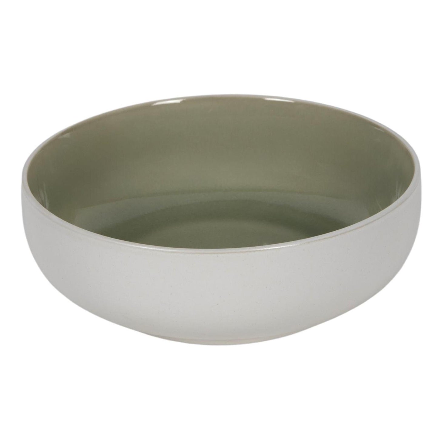 Schaal matwit groen ø16,5x5,5xm 6 stuks