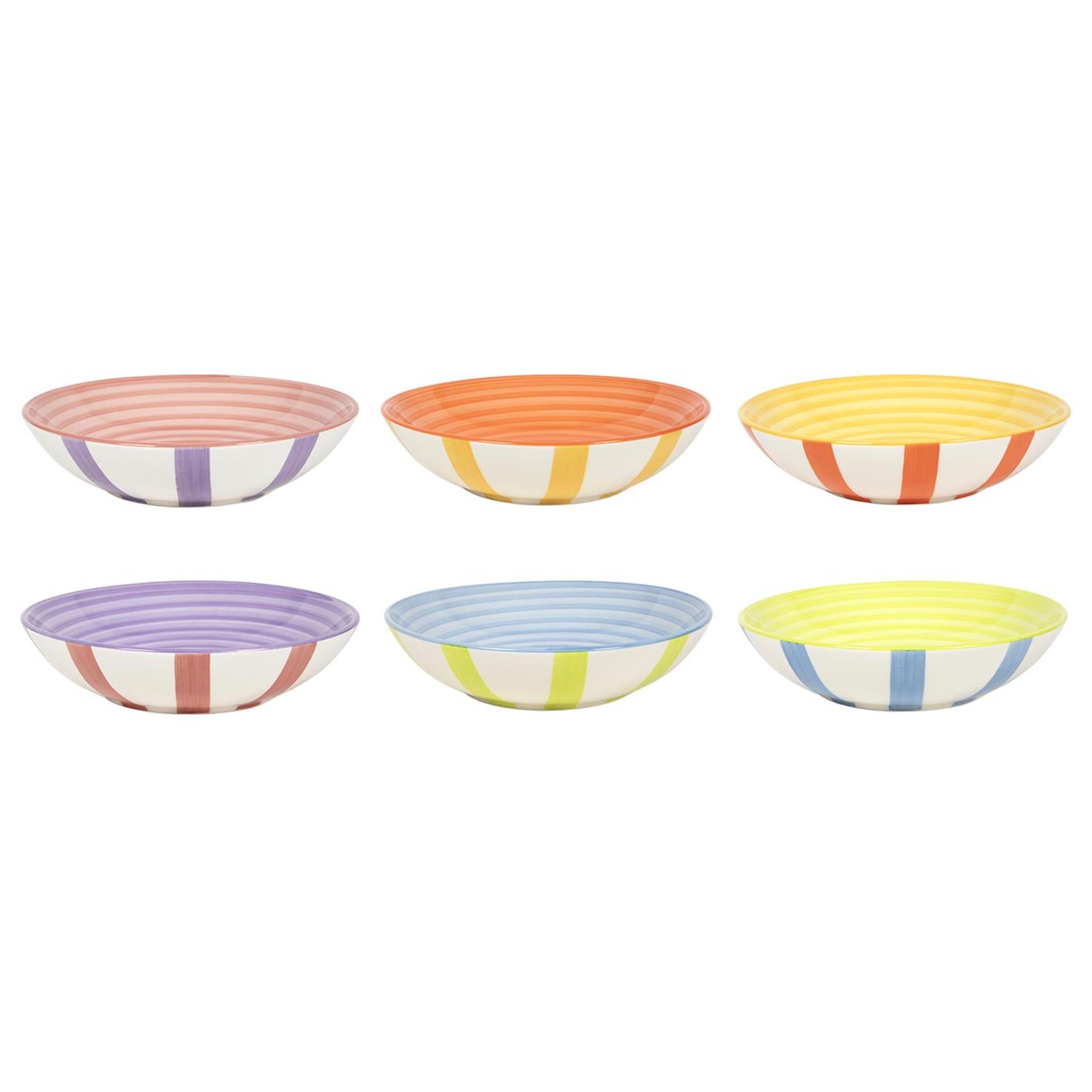 Diepbord summer stripes ø19cm 6 stuks