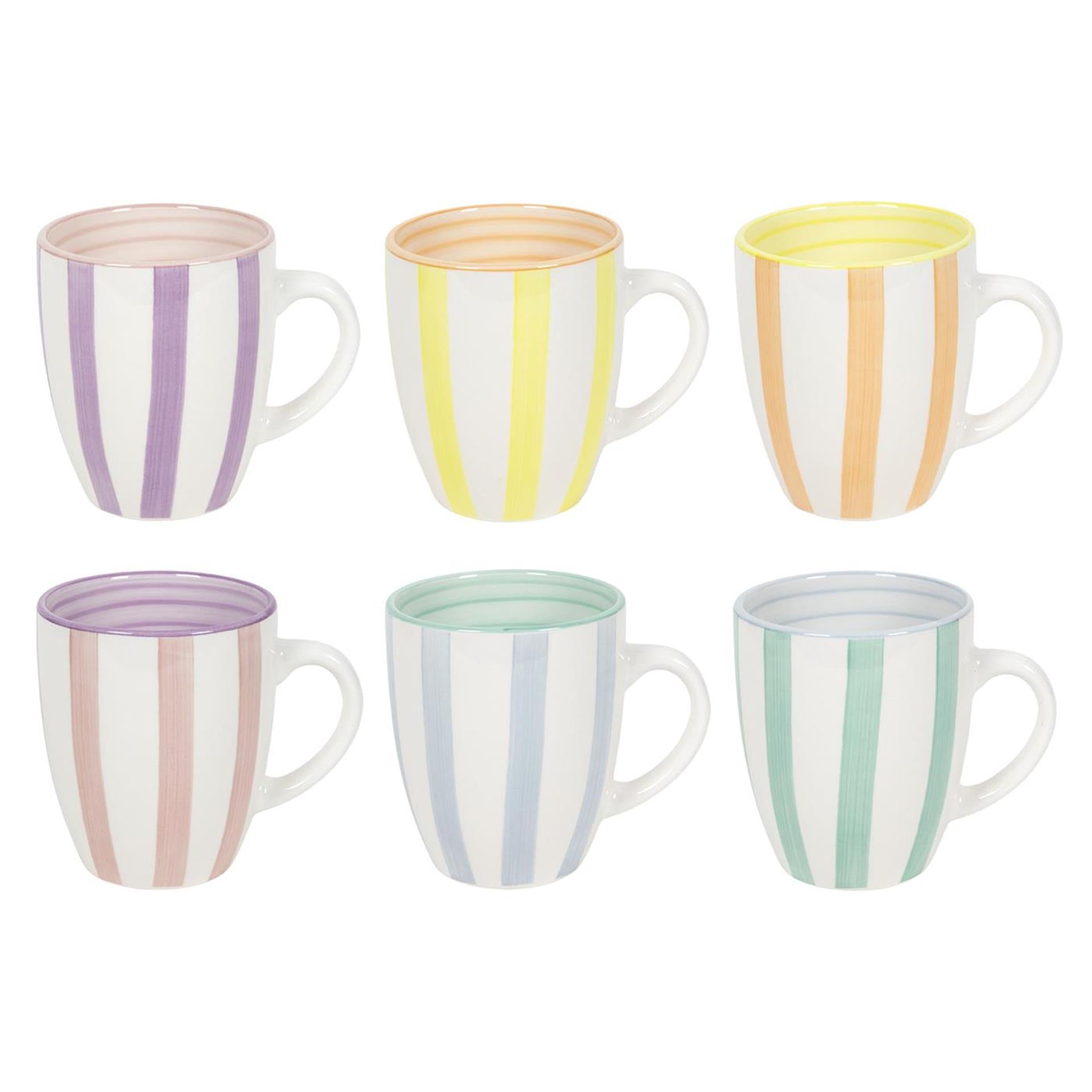 Koffiemok stripes doos a 6 stuks 340ml