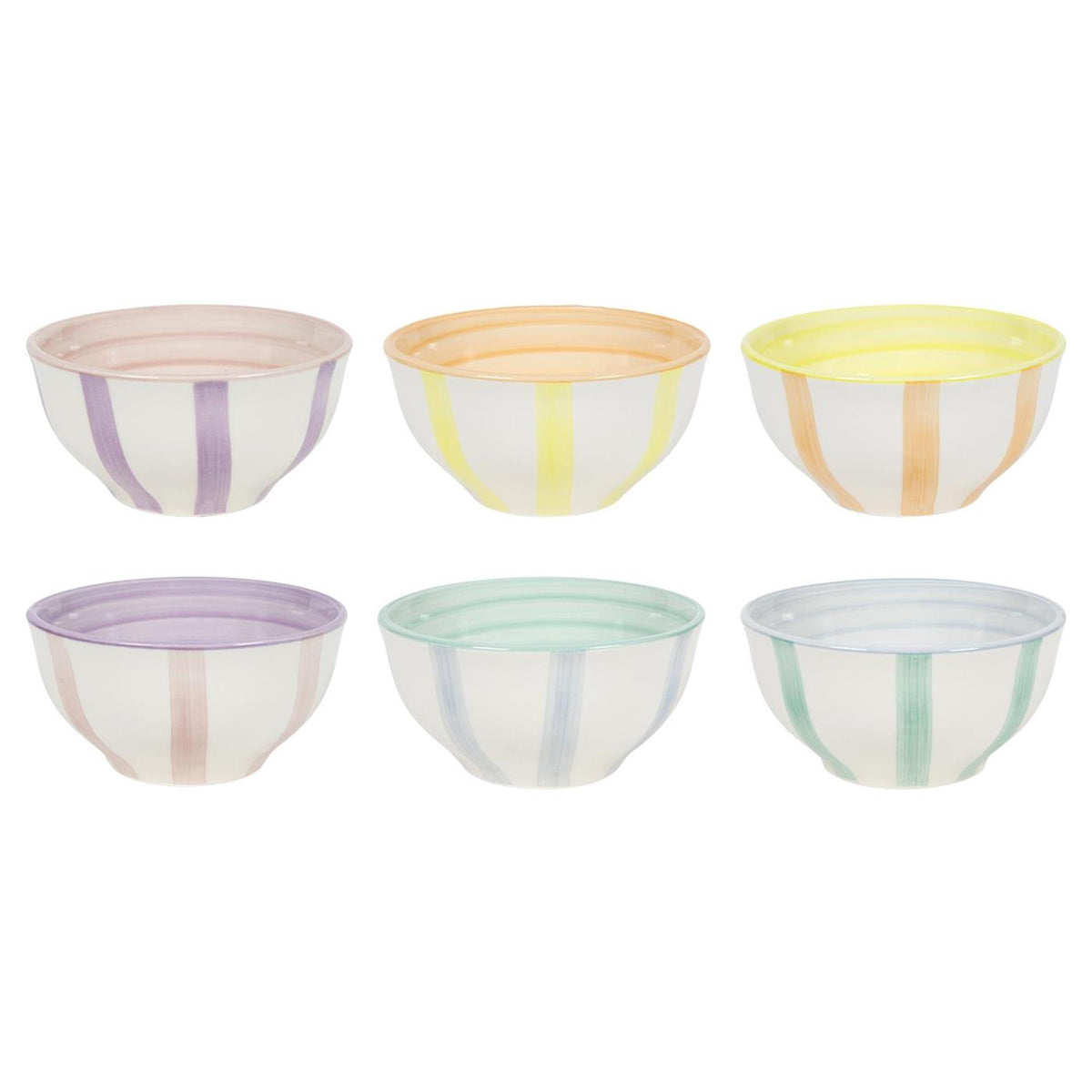 Schaaltje pastel stripes doos a 6 ø12cm
