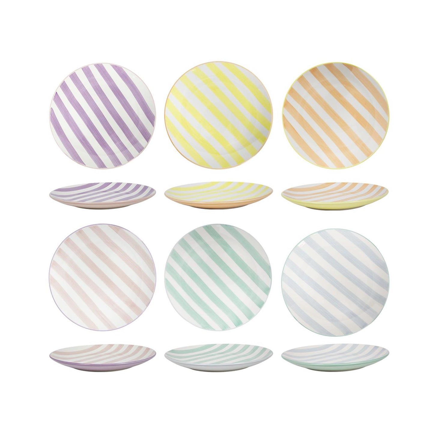 Dinerbord 2-tone pastel stripes doos a 6 stuks ã˜26,5cm