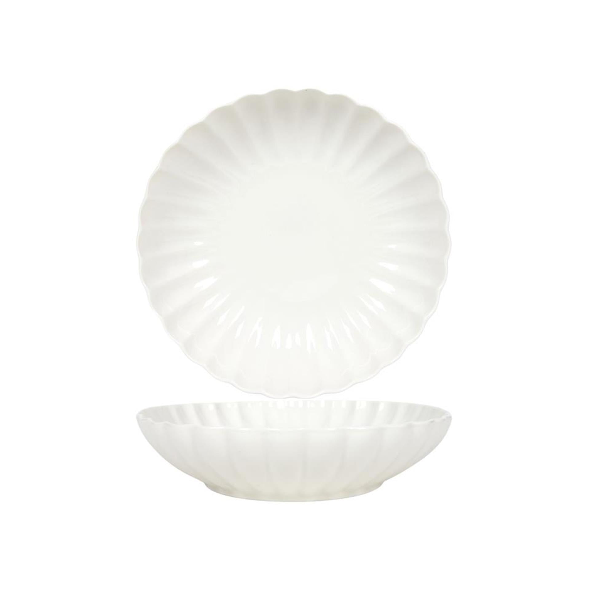 Svenska living diepbord ø20cm flower off white doos a 6 stuks