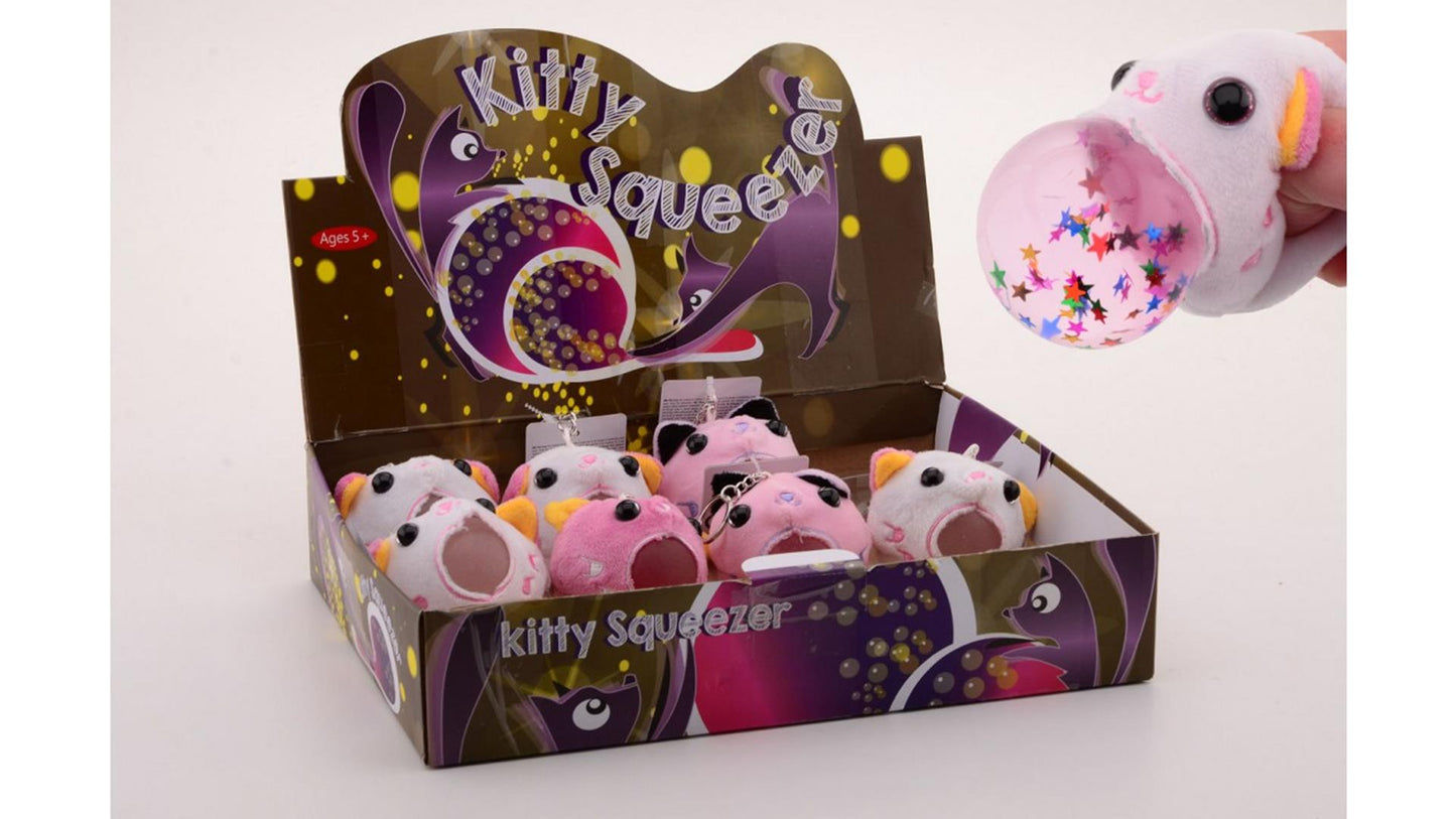 Johntoy sleutelhanger knijpdier kat