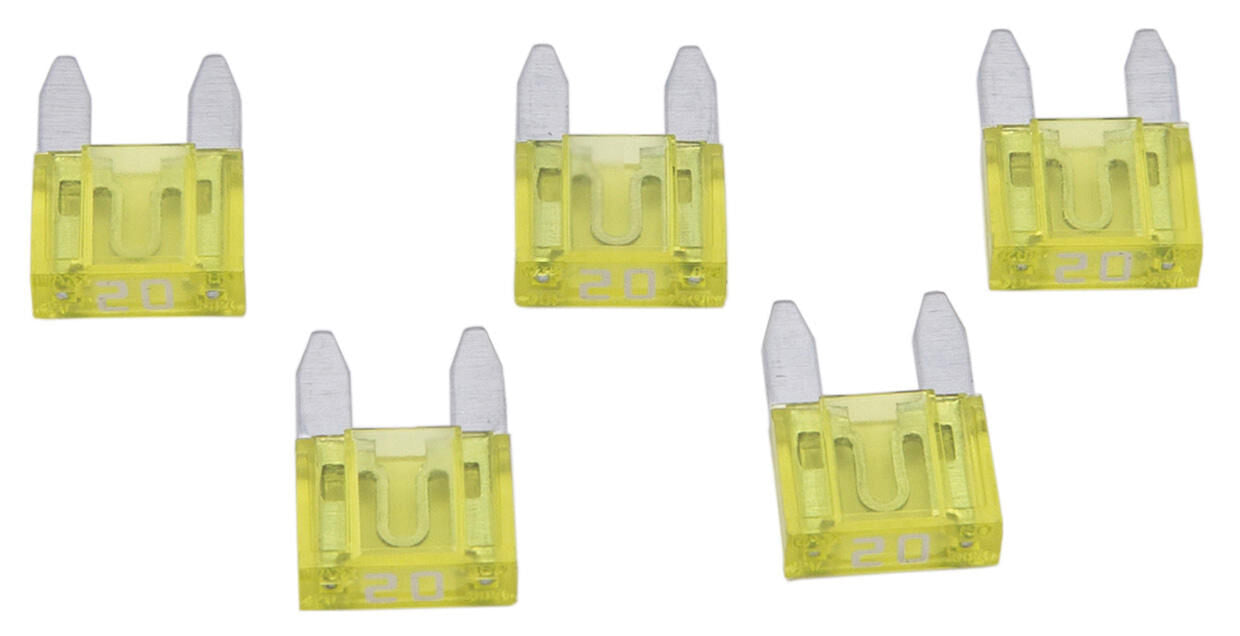 Dresselhaus zekering platte stekker mini flat fuse mini 20a yellow 5 pcs.