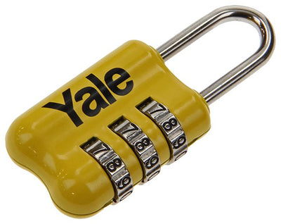 Yale 1018571 - bagage-cijferhangslot geel yp2 23 128 1y 23mm | 6 stuks
