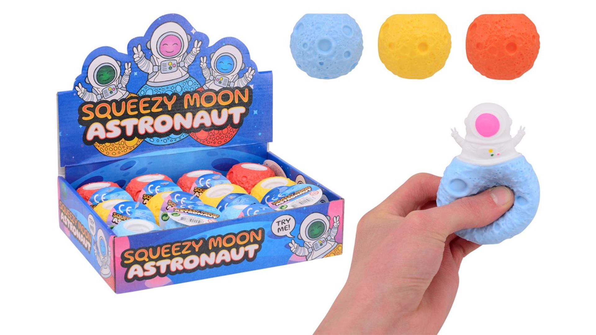 Johntoy squeeze pop astronaut verkrijgbaar in 3 verschillende kleuren