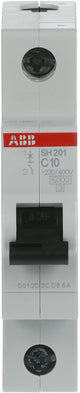 Busch-jaeger abb installatieautomaat 1-polig 10a - sh201-c10 - type c