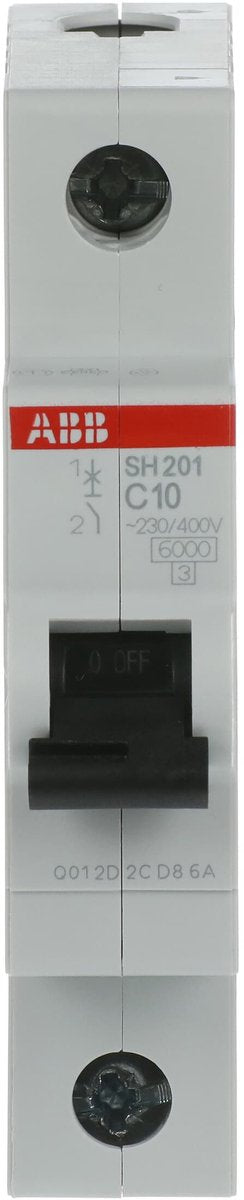 Busch-jaeger abb installatieautomaat 1-polig 10a - sh201-c10 - type c