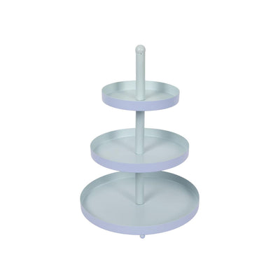 Etagere 3-laags blauw-munt ø25xh35cm