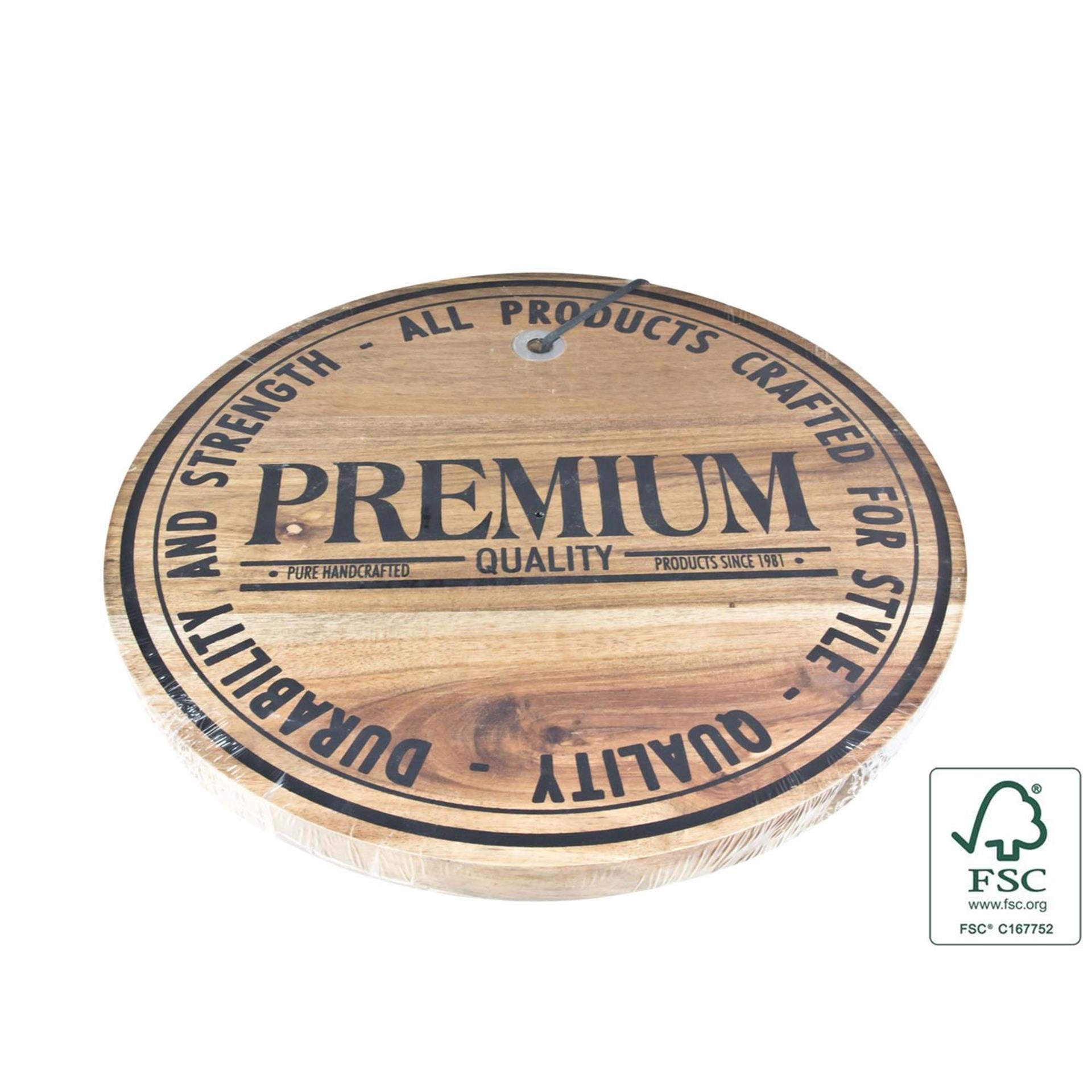 Houten serveerplank ø28x1,8cm