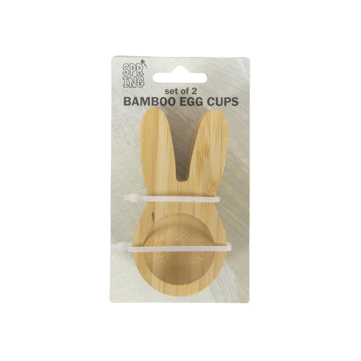 Eierdop bunny bamboe set a 2 5x9,8x2,1cm