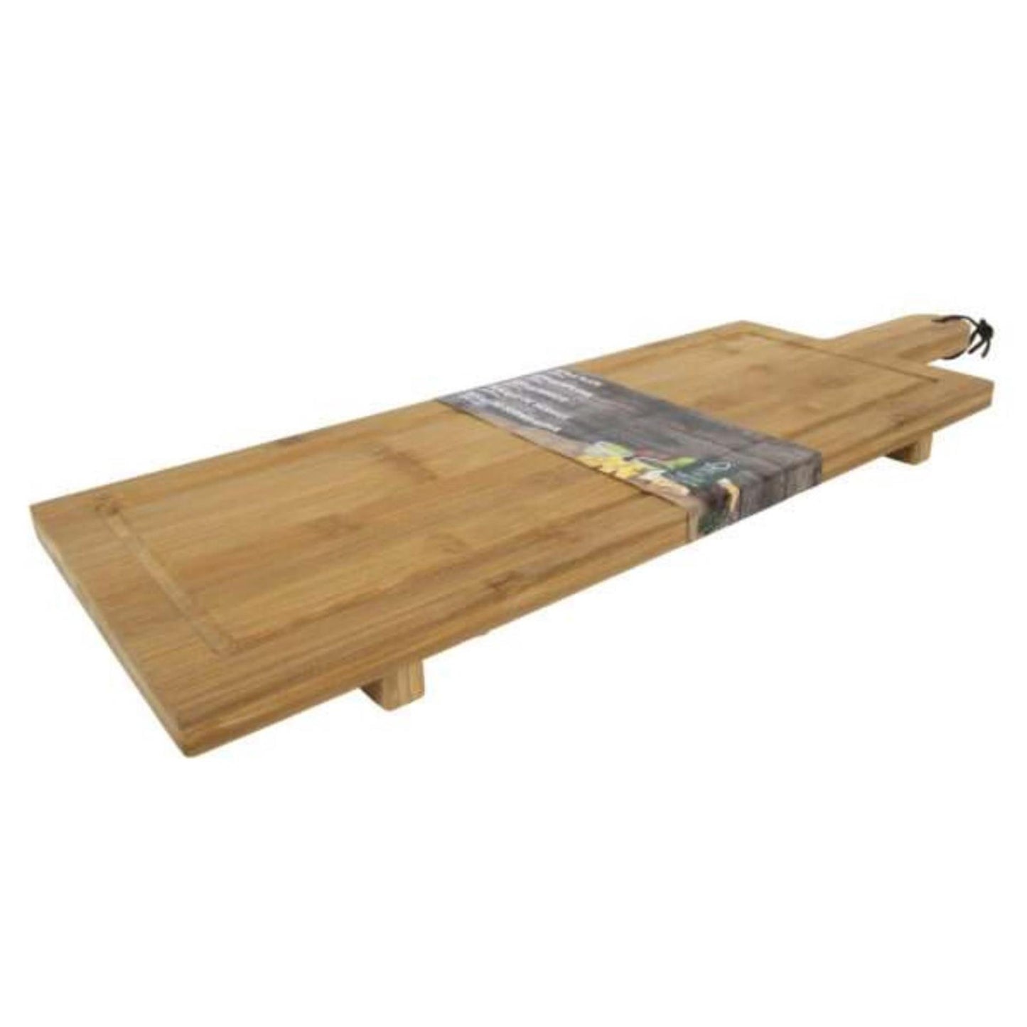 Serveerplank op voet van bamboe 58x19x3cm