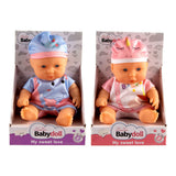 Jono toys babypop klein kleur popje kunststof pyjama mutsje speelgoed. - afbeelding 2