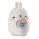 Nici pluchen knuffel molang regenboog met hart in geschenkdoos, 16cm - afbeelding 1