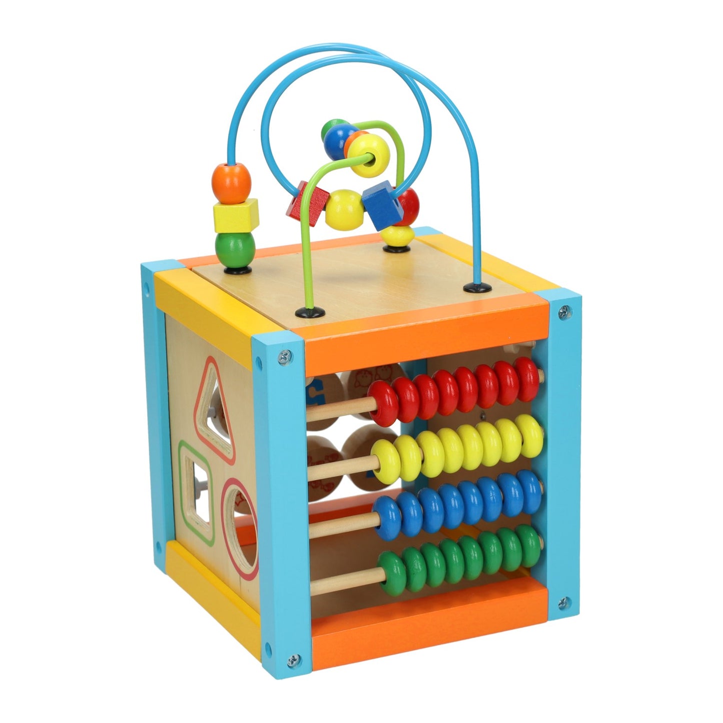 Jonotoys primi passi - houten activiteiten kubus met spiraal 5 in 1