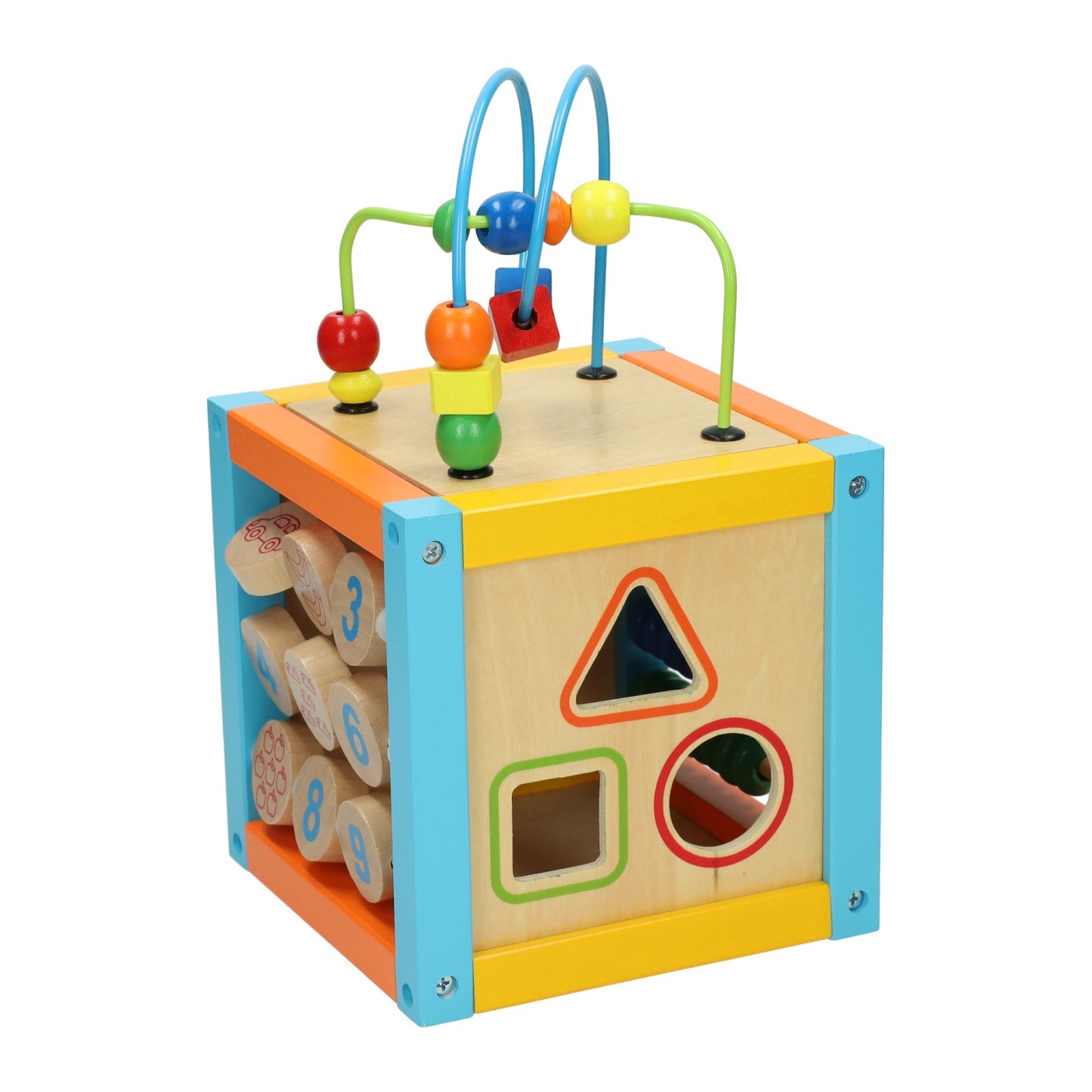 Jonotoys primi passi - houten activiteiten kubus met spiraal 5 in 1