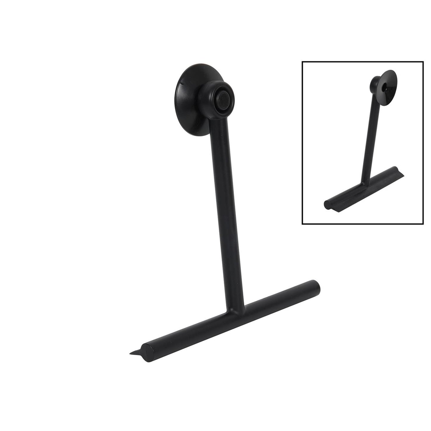 Badkamer raamwisser met zuignap zwart