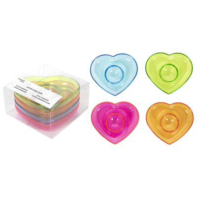 Eierdop hart kunststof set a 4 stuks