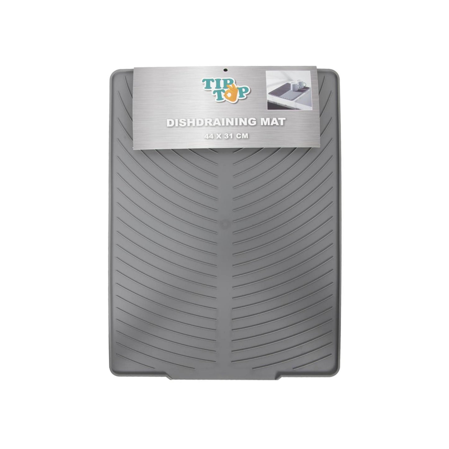 Tiptop afdruipmat 44x31cm grijs kunststof