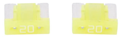 Dresselhaus zekering bananenstekker mini mini-fuse 20a 2 pcs. low profile yellow