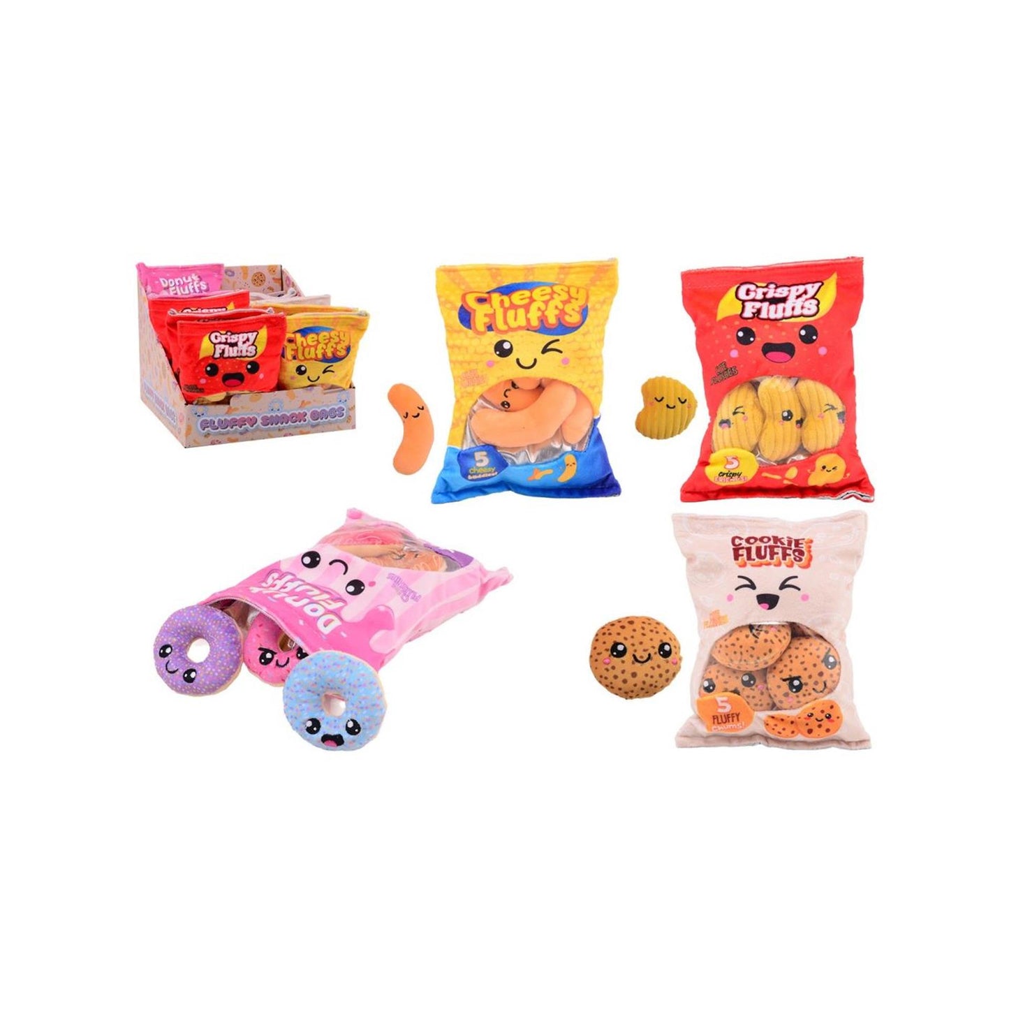 Johntoy plush play snack zakjes