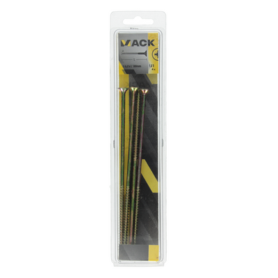 Mack 1006979 - spaanplaatschroef vz kop geelverzinkt 4st 6 x 180mm | 10 stuks