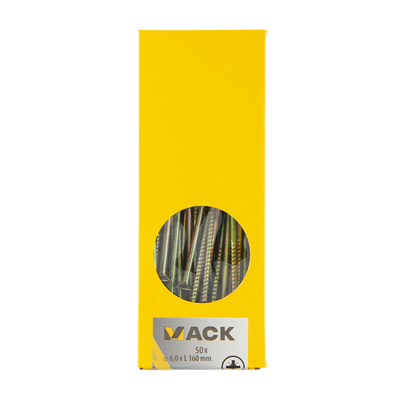 Mack 1006989 - spaanplaatschroef vz kop geelverz. 50 st 6 x 160 mm | 2 stuks