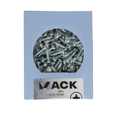 Mack 1006998 - zelftap. schroef cyl. kop 200 200 st 4,2x16mm | 5 stuks