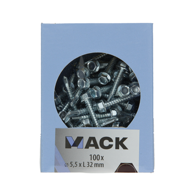 Mack 1007024 - zelfbor. schroef zeskant 100 100 st 5,5x32mm | 5 stuks