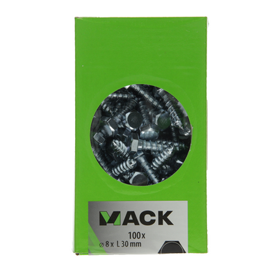 Mack 1007036 - houtdraadbout staal verzinkt 100 st 8 x 30 mm | 5 stuks