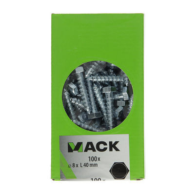 Mack 1007037 - houtdraadbout staal verzinkt 100 st 8 x 40 mm | 5 stuks