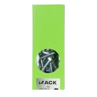 Mack 1007044 - houtdraadbout staal verzinkt 50 st 10 x 60 mm | 2 stuks