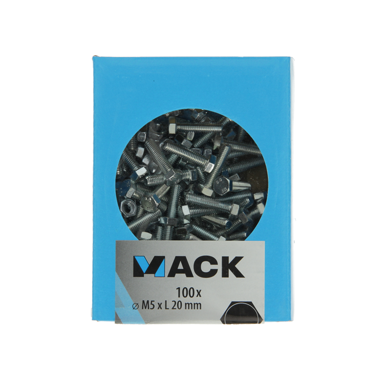 Mack 1007069 - tapbout + moer verzinkt 100 st 5 x 20 mm | 5 stuks