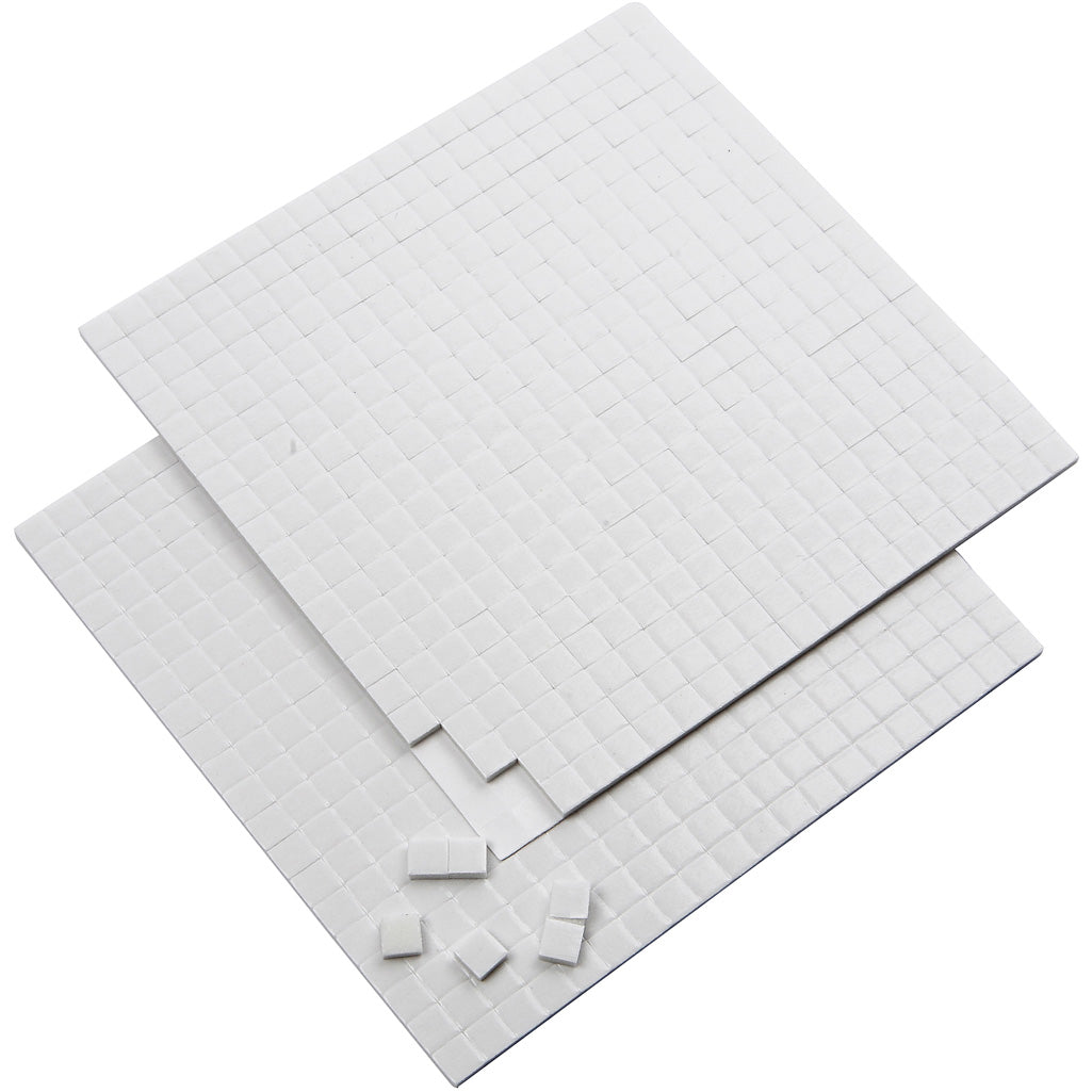 Creativ company 3d foam pads, afm 5x5 mm, dikte 2 mm, wit, 2x400 stuk, 2 vel 1 doos